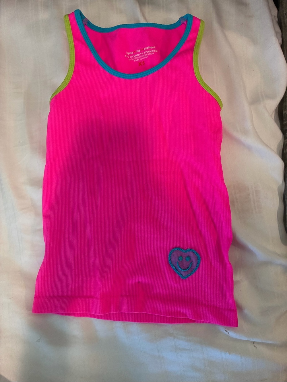 Little Miss Matched Pretty Pink Ribbed Racerback Tank Top